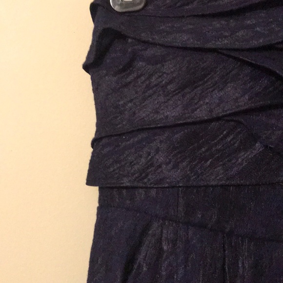 Navy Blue Strapless Ruffle Homecoming Dress - Picture 3 of 8